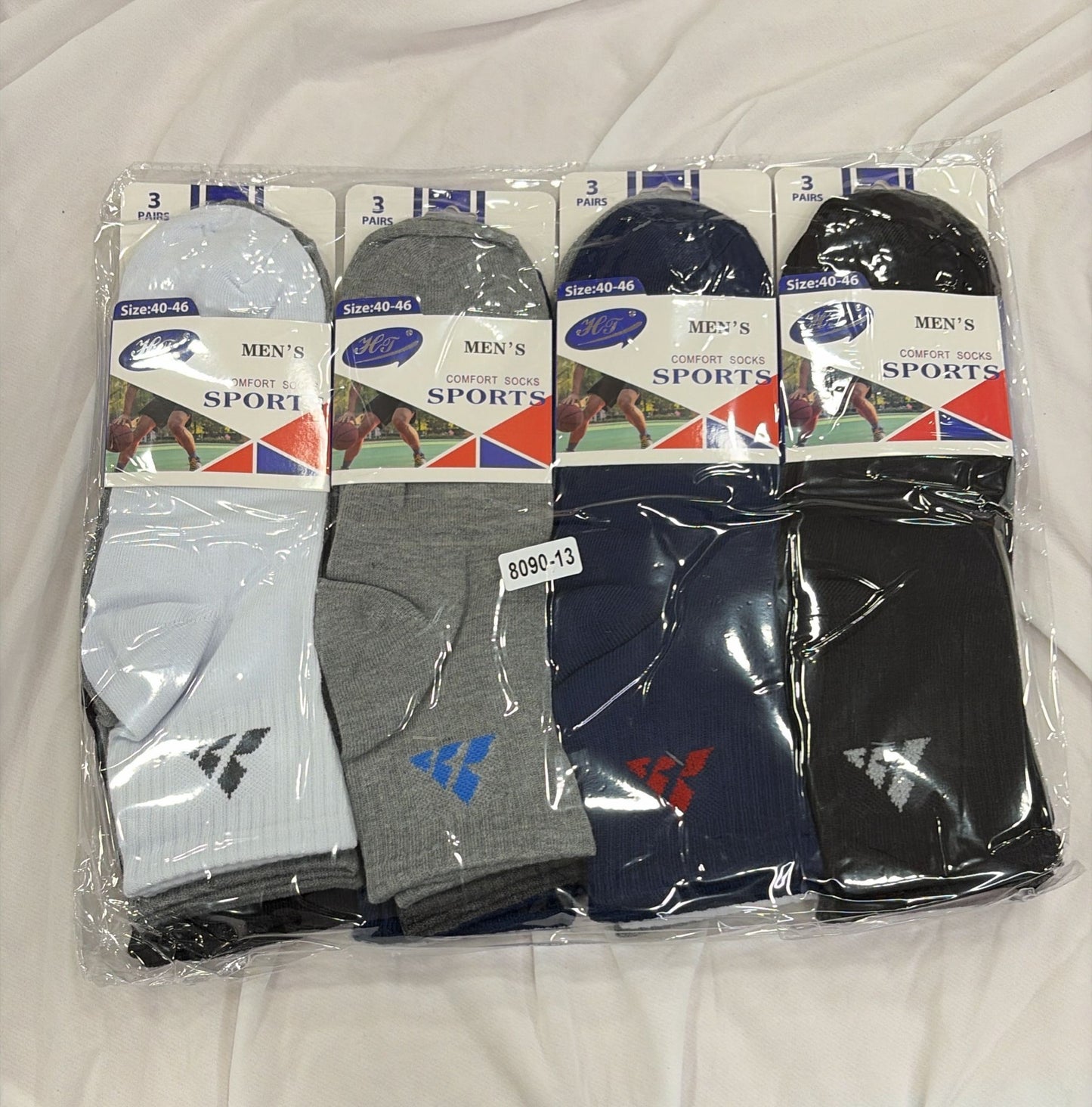 Pack 12 PARES CALCETÍN HOMBRE MEDIA CAÑA TALLA 40-46.