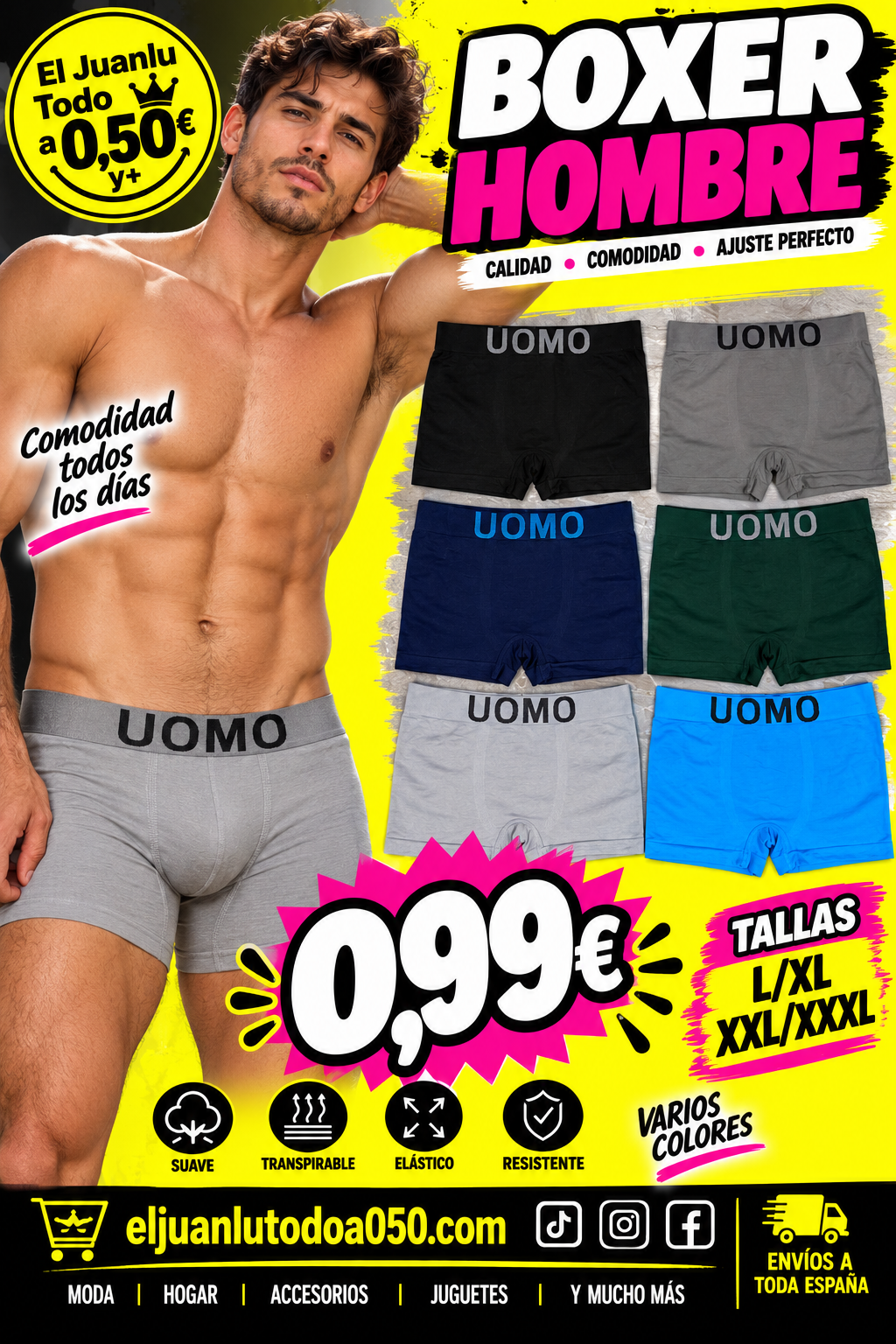 Boxer de Hombre Lycra