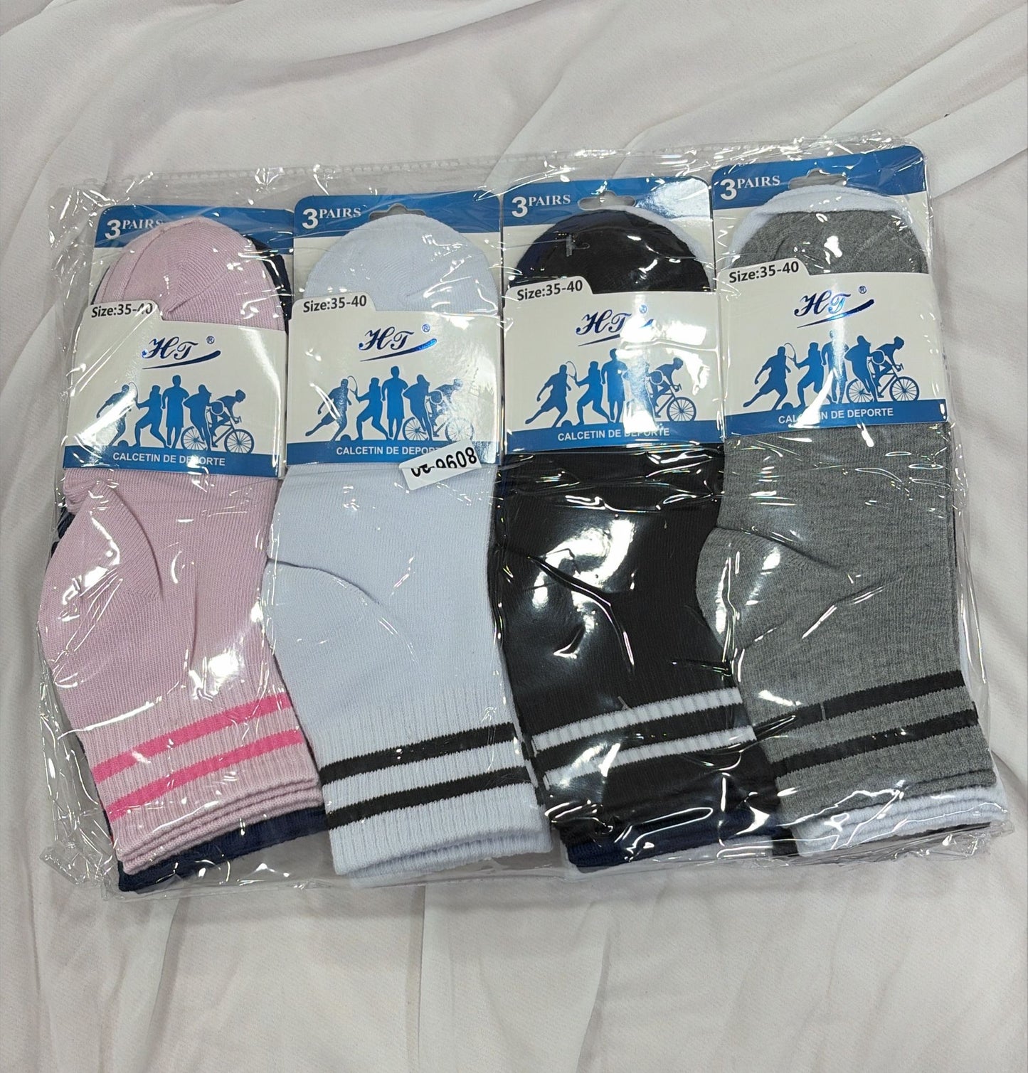 PACK 12PARES CALCETÍN MEDIA CAÑA de MUJER TALLA 35-40