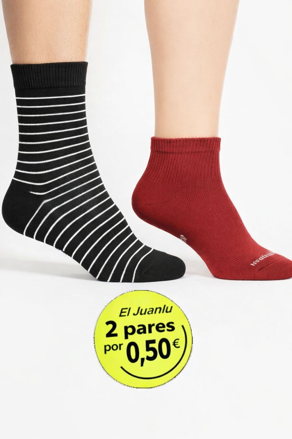 PACK 2 PARES CALCETIN RAYAS +PINKI TALLA35-41