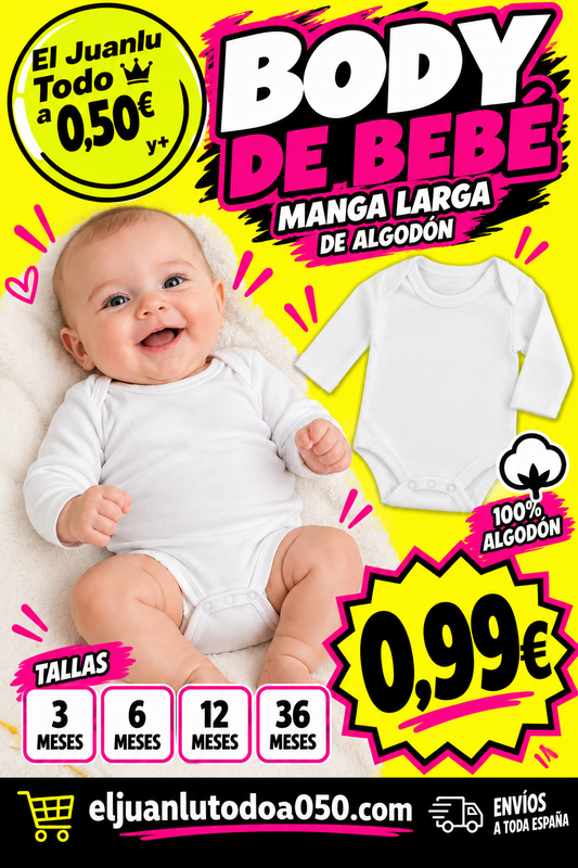 Body de Bebé Blanco liso