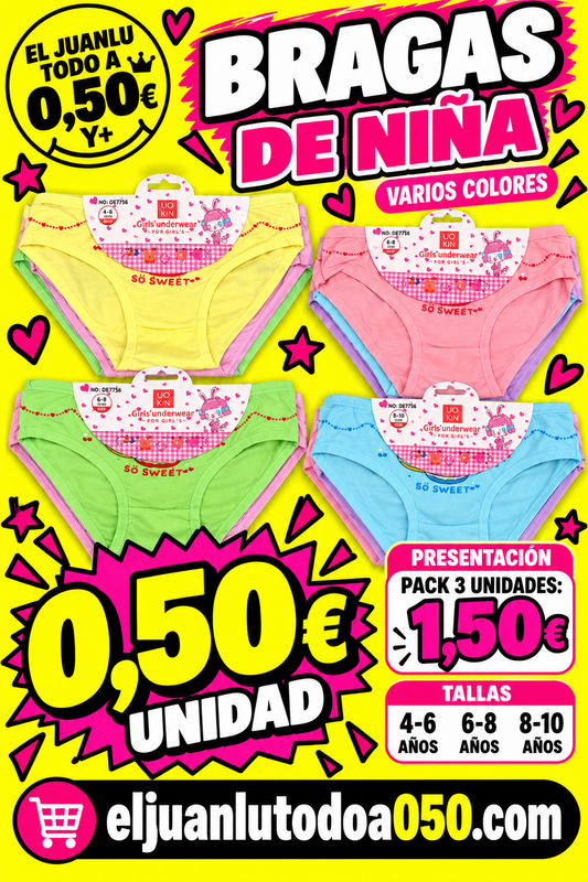 Braguita Niña pack de 3