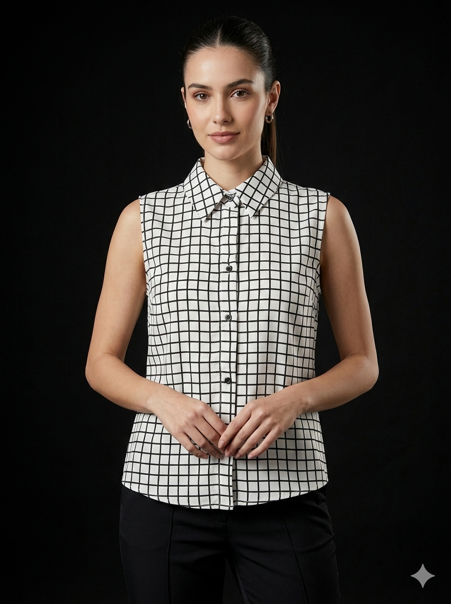 BLUSA SIN MANGA TRANSPARENTE