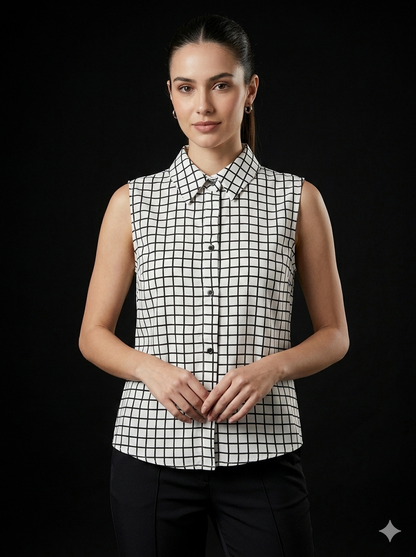 BLUSA SIN MANGA TRANSPARENTE