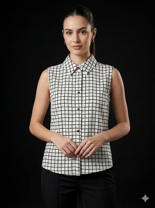 BLUSA SIN MANGA TRANSPARENTE