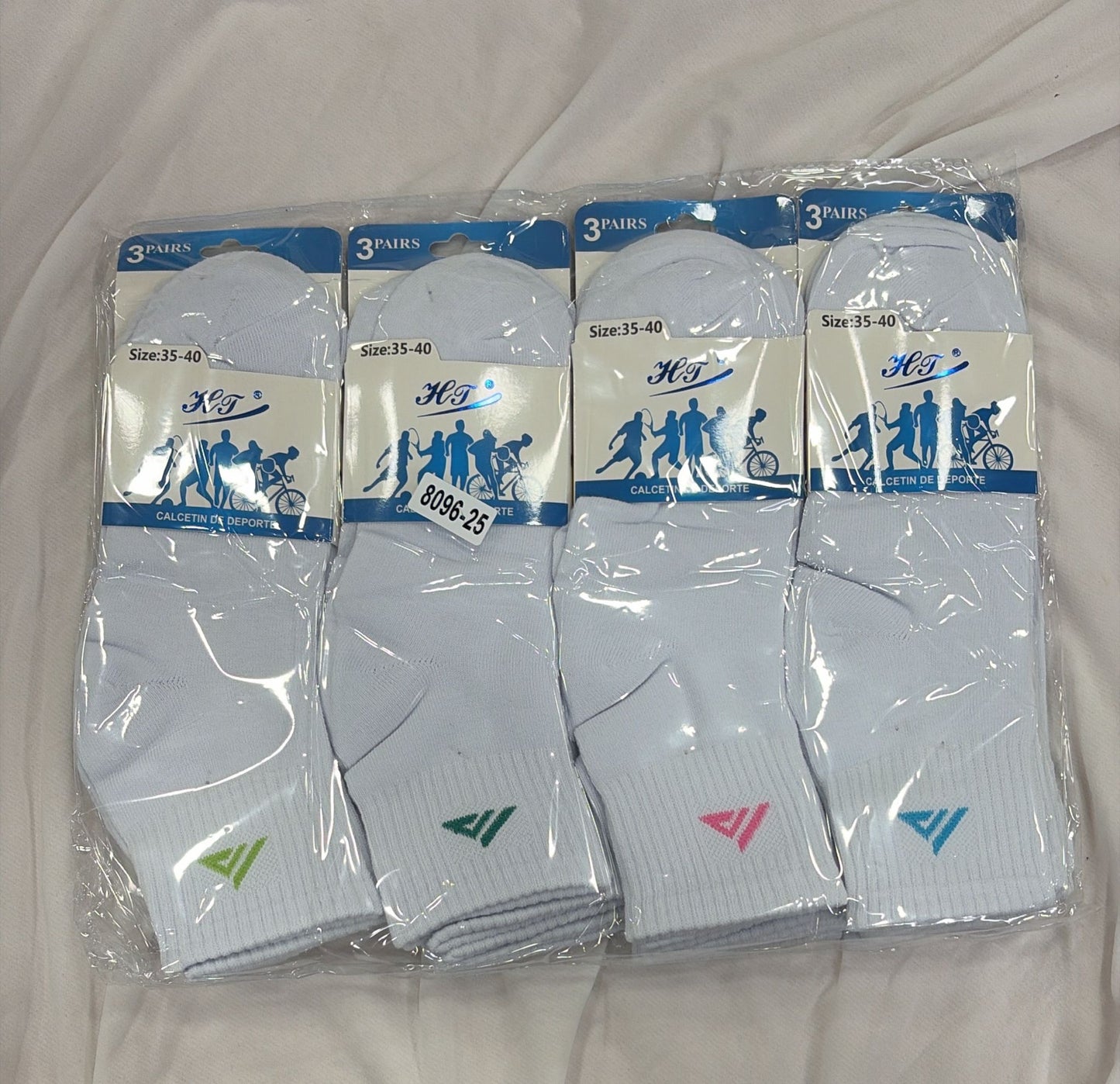 PACK 12PARES CALCETÍN  MEDIA CAÑA de MUJER TALLA 35-40