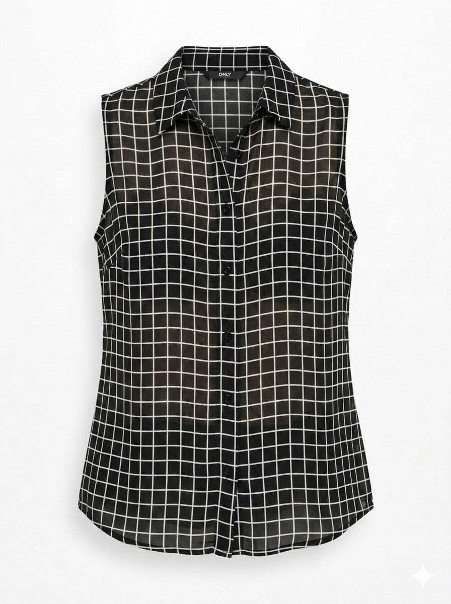 BLUSA SIN MANGA TRANSPARENTE