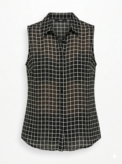 BLUSA SIN MANGA TRANSPARENTE