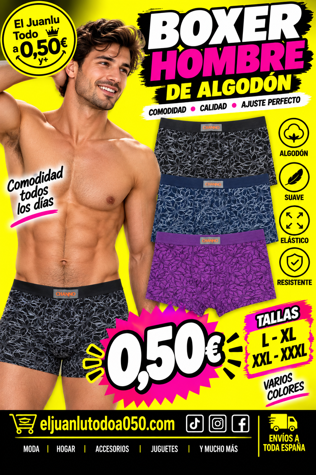 Boxer de hombre de algodón