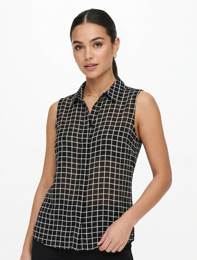 BLUSA SIN MANGA TRANSPARENTE