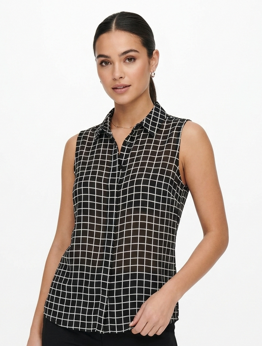 BLUSA SIN MANGA TRANSPARENTE