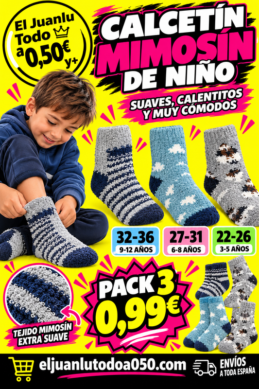 PACK 3 CALCETIN MIMOSIN DE NIÑO CALENTITOS