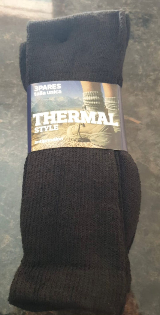 PACK 3 PARES CALCETIN THERMAL TALLA UNICA (0.50) EL PAR