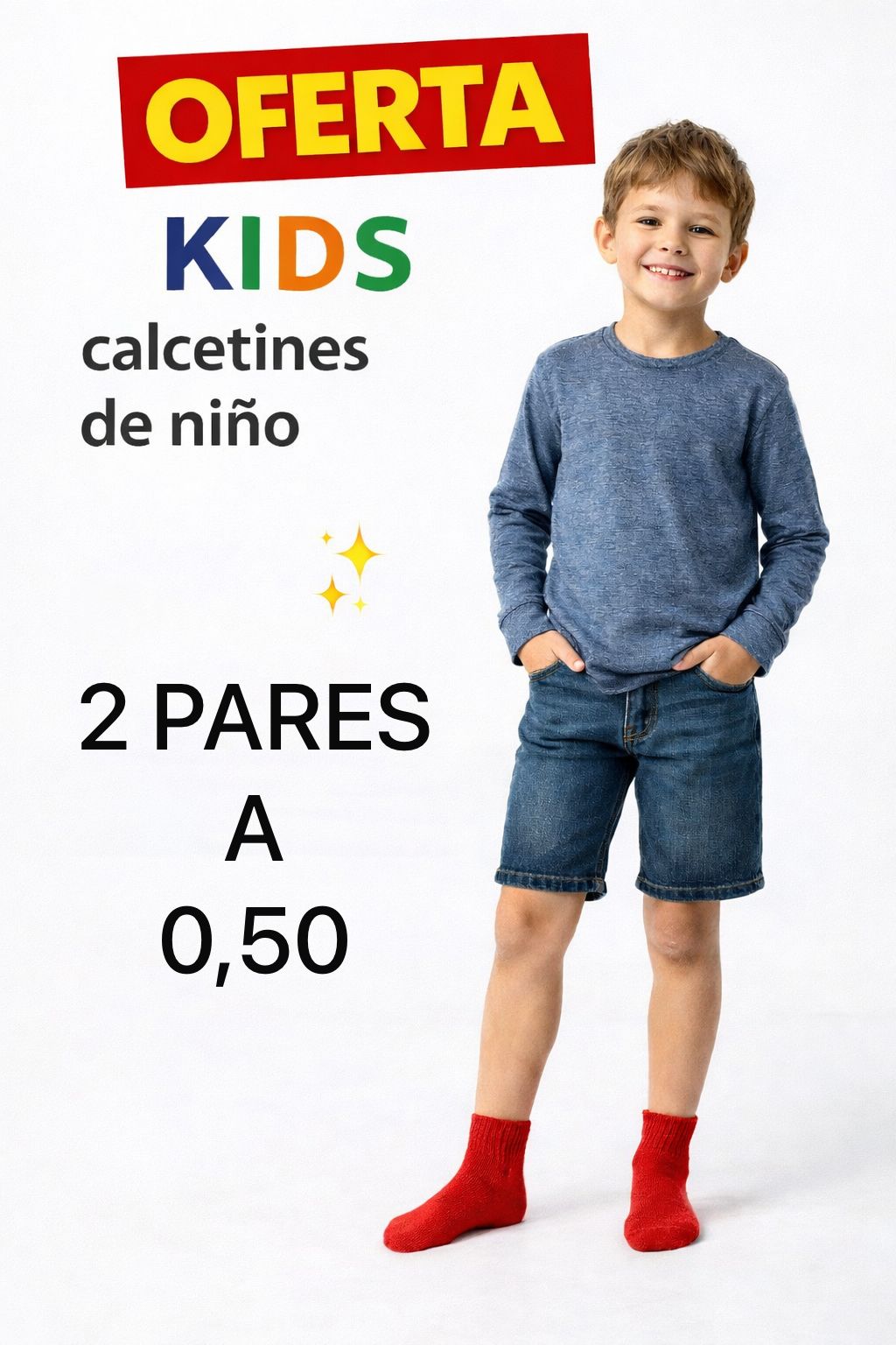 PACK 2 PARES calcetín media caña niños ( talla 25-31)