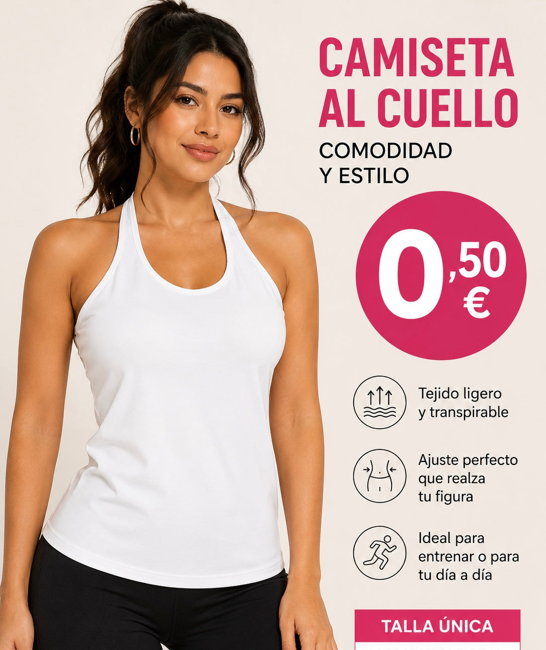 Camiseta microfibra al cuello