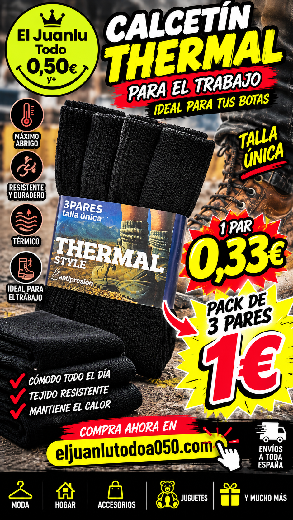 CALCETÍN THERMAL pack 3 pares