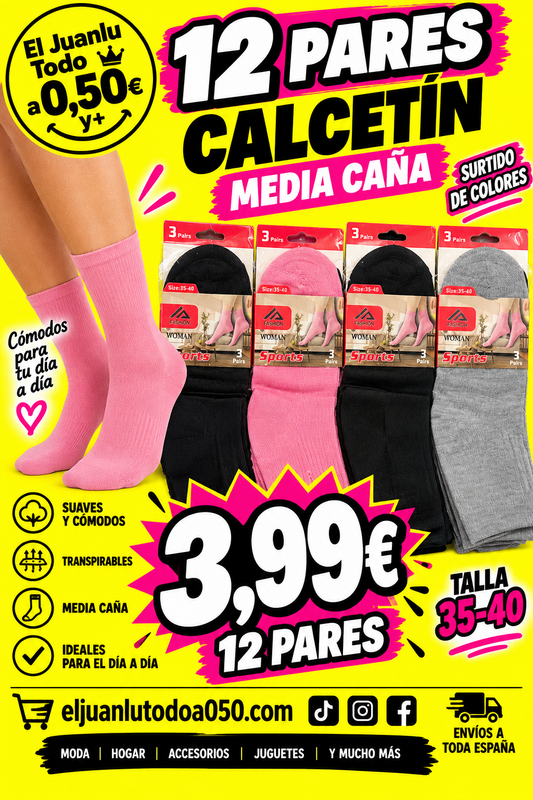 CALCETÍN MEDIA CAÑA 35-40