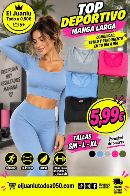 Conjunto Deportivo top Manga Larga De Lycra
