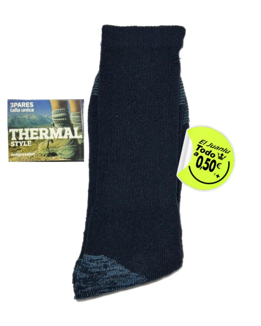 PACK 3 PARES CALCETIN THERMAL TALLA UNICA (0.50) EL PAR